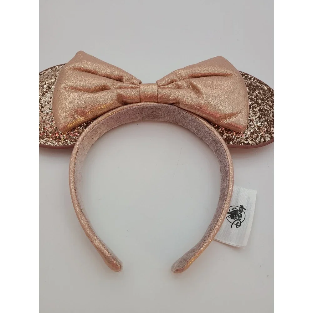 Disney Parks Minnie Mouse Rose Gold Sequined Ear Headband.